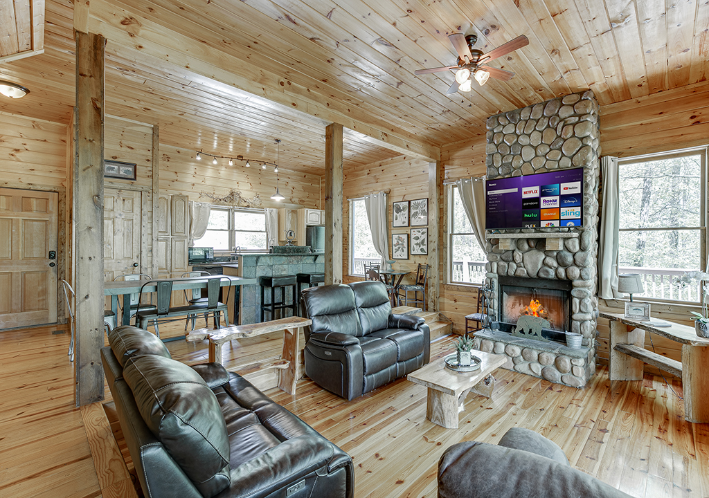 Bear Hollow Cabin living