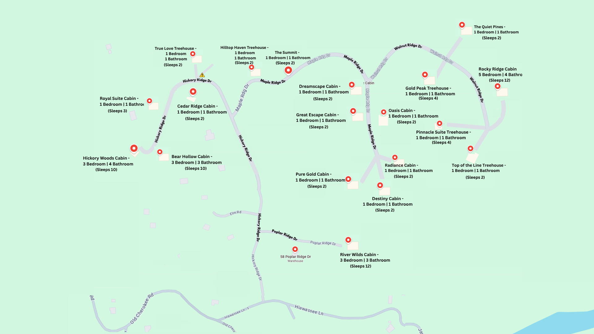 Map of cabin